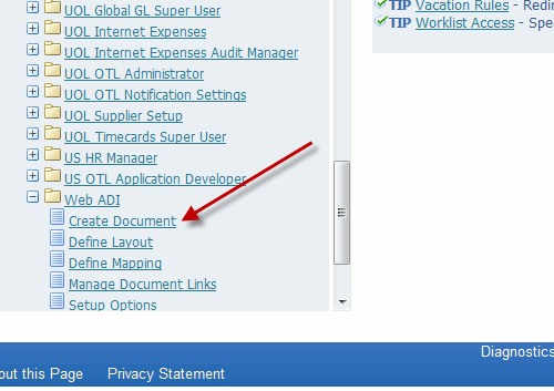 WebADI create document